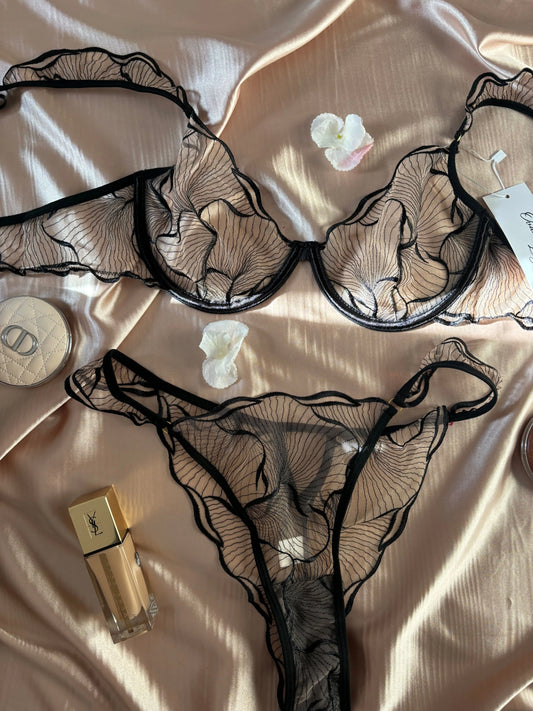 black low-rise panties OvanieLingerie